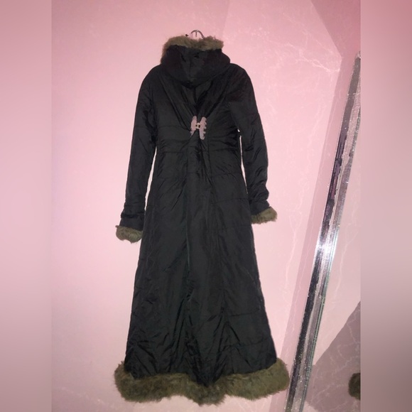 y2k faux fur trim coat penny lane ~ VERY DAMAGED - Picture 8 of 10